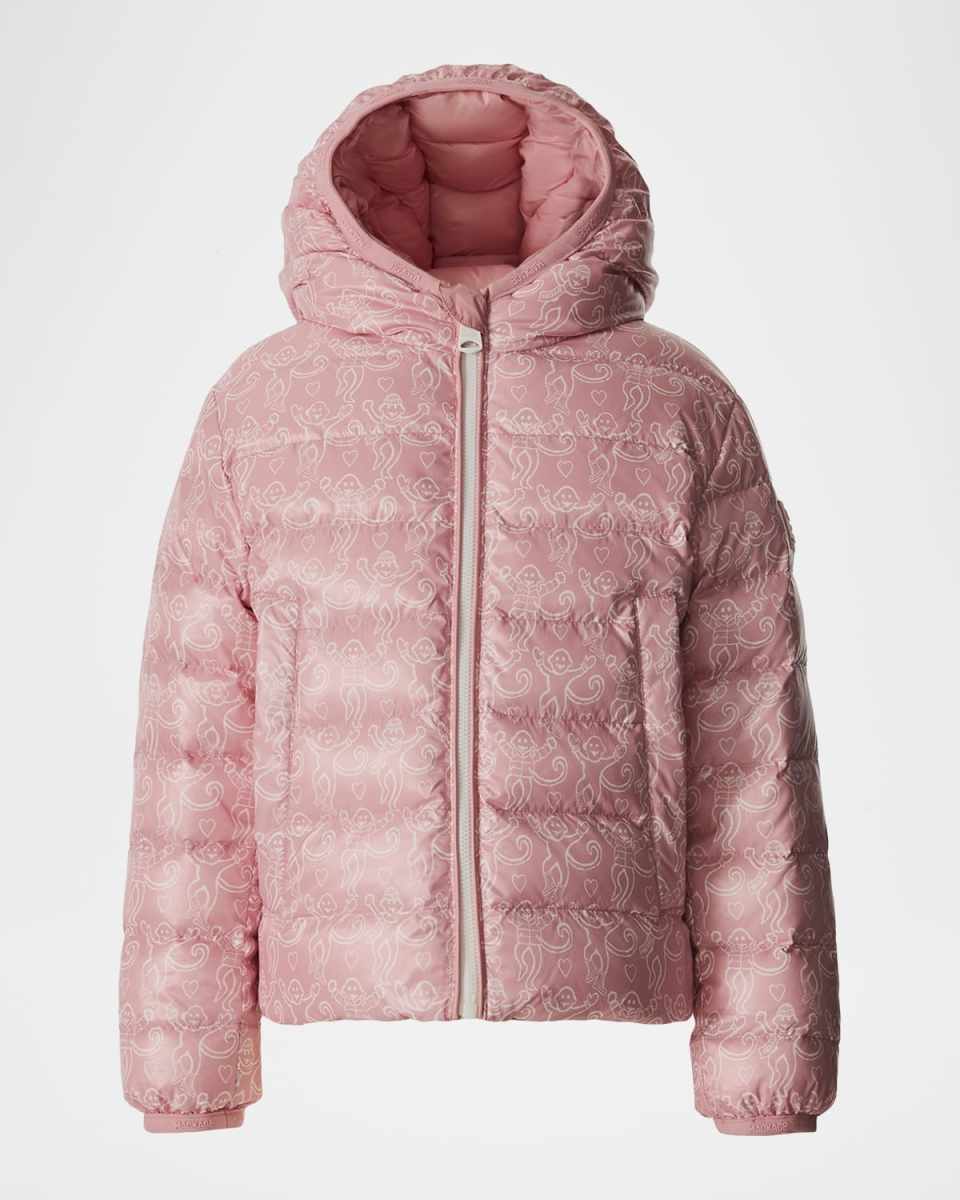x Roller Rabbit Girl's Reversible Hooded Down Jacket, Size 8-14